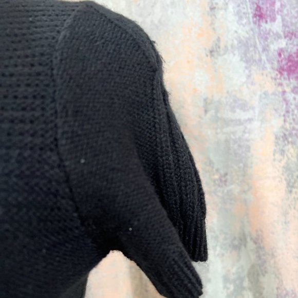 📌Pink Rose Knitted Short Sleeves Mini Dress with Turtleneck - Picture 5 of 13